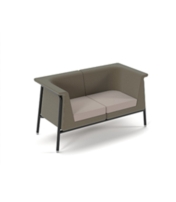 ADS002 - Addison two seater sofa with black metal frame and legs - made to order