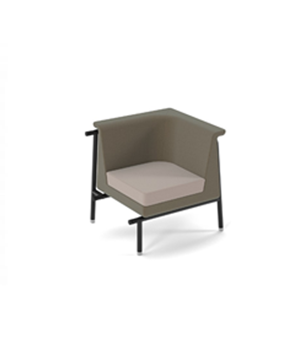 ADS004LH - Addison modular soft seating left hand sofa with black metal frame and legs - made to order