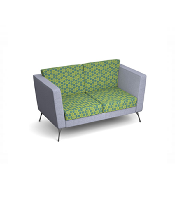 LYR50002-ML - Lyric reception chair two seater with metal legs 1450mm wide