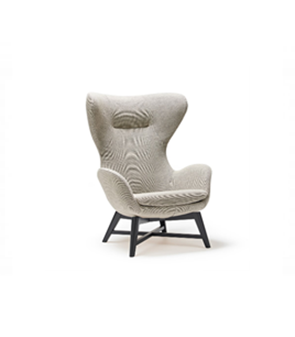 FYAH-01-K - Freya high back single armchair with wooden legs – black