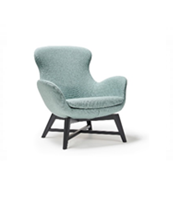 FYAM-01-K - Freya medium back single armchair with wooden legs – black