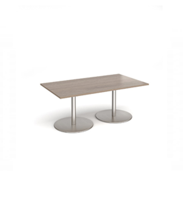 Eternal rectangular boardroom table 1800mm x 1000mm - brushed steel base, Barcelona walnut top