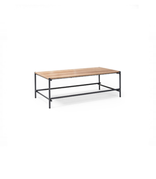 Turin rectangular coffee table with anthracite steel frame and Alaska top